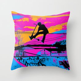 Lets Fly!  - Stunt Scooter Throw Pillow