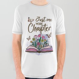 Just One More Chapter Floral Book All Over Graphic Tee