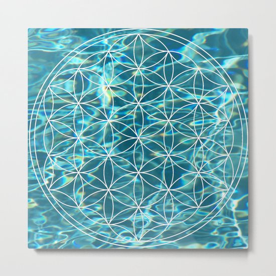 Flower of life in the water Metal Print
