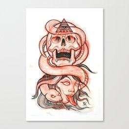 As Above, So Below - Red Pencil and Ink sketch Canvas Print
