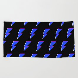 3D Power Symbol Pattern - Blue Beach Towel