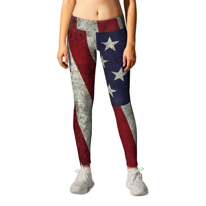 USA flag with Grungy textures Leggings