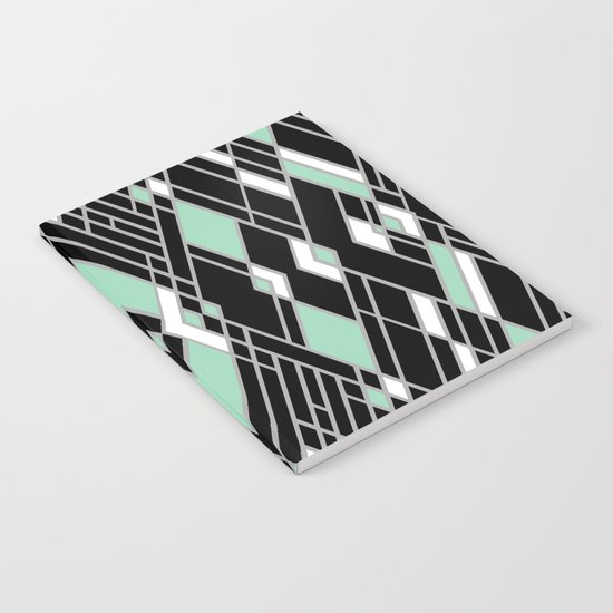 Art Deco Zoom Mint Notebook