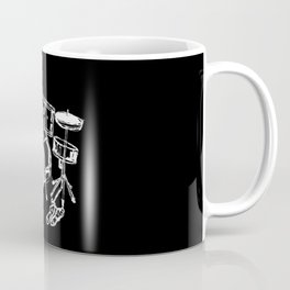 Drum Kit Rock Black White Coffee Mug