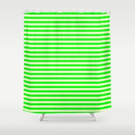 [ Thumbnail: Light Yellow & Lime Colored Lines/Stripes Pattern Shower Curtain ]