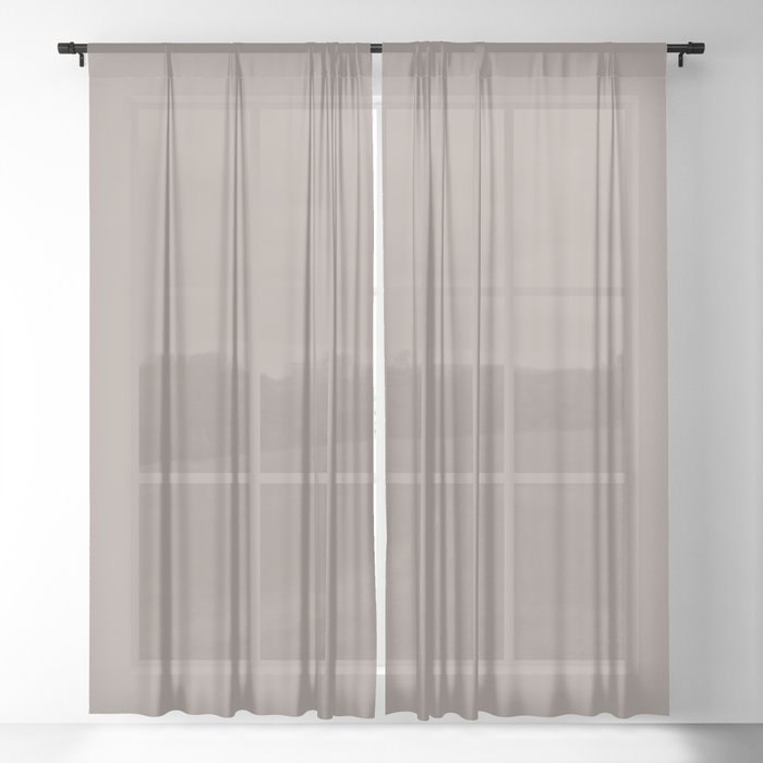 DUSTY BROWN SOLID COLOR Sheer Curtain