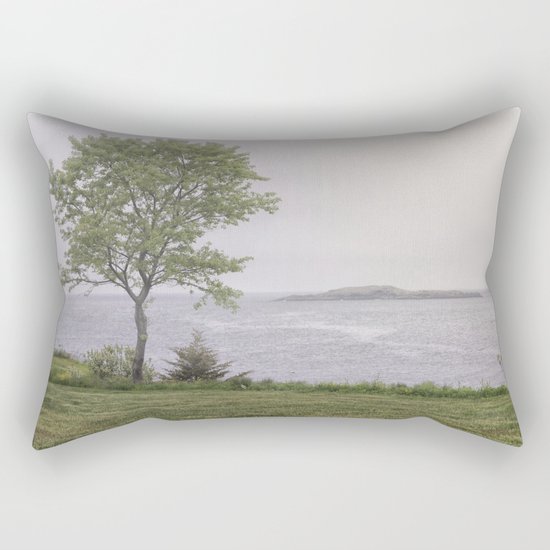 Lone tree by the sea Rectangular Pillow