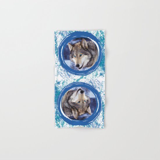 Blue-Eyed Wolf Hand & Bath Towel