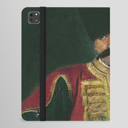 Cossack soldier Oil Painting - Konstantin Yegorovich Makovsky iPad Folio Case