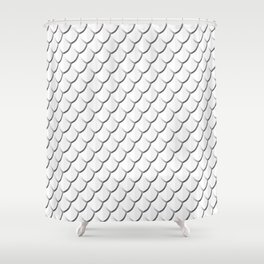 White Dragon Scale Shower Curtain