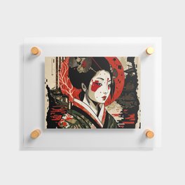 Japanese Dystopia Style Geisha Floating Acrylic Print