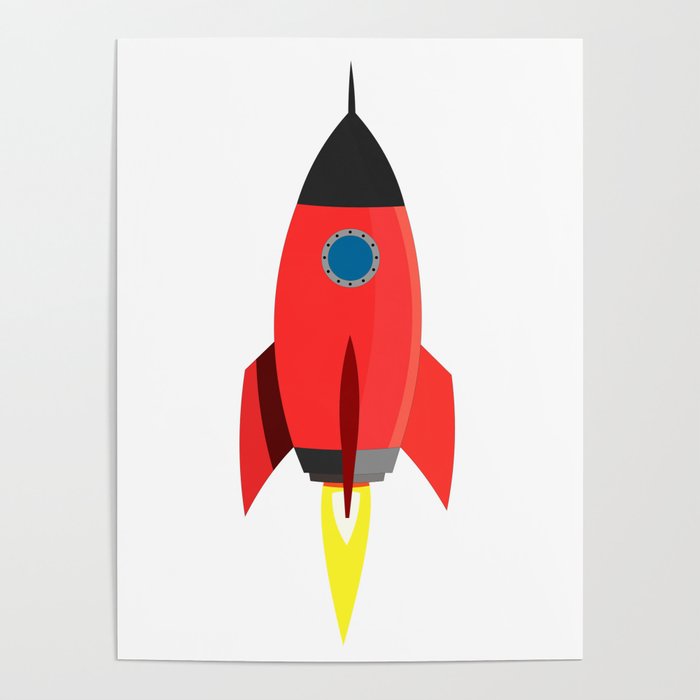 Red Rocket Blast Off Poster