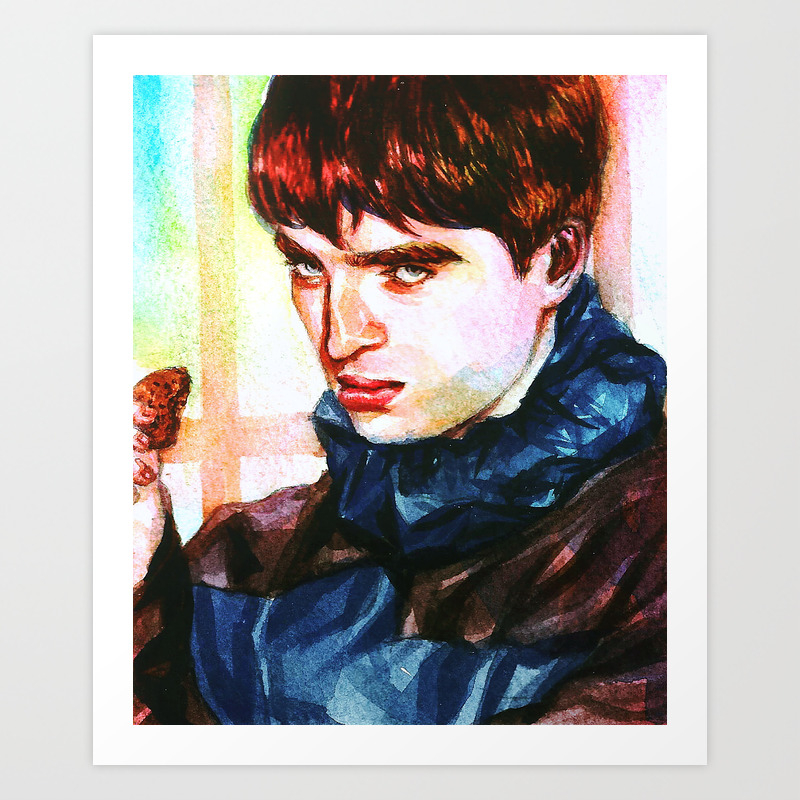 Young Noel Gallagher With A Chocolate Chip Cookie Art Print By Directionest Society6
