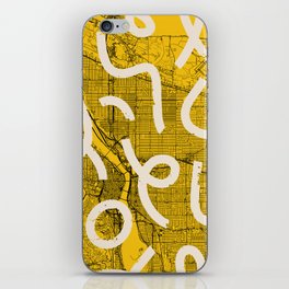 USA, Portland City Map - Yellow iPhone Skin