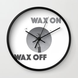 Karate Kid Wax On Wax Off Wall Clock | Karate, Kid, Pop Art, Films, Watercolor, Typography, Digital, Graphicdesign, Black And White, Movies 