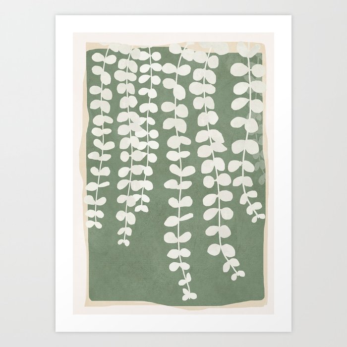 Minimal Abstract Leaves 14 Art Print