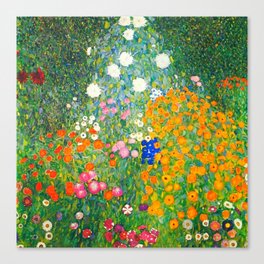 Gustav Klimt Flower Garden Canvas Print