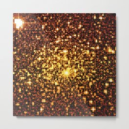 24k Gold Geometric Galaxy Stars Metal Print