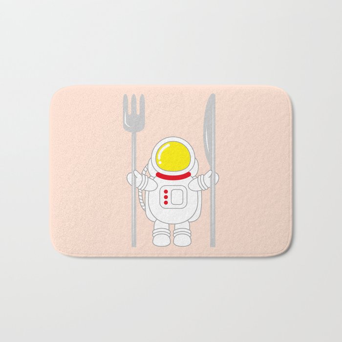 Space Odyssey | Astronaut Eats | Space Utensils | Galaxy Fork and Knife | pulps of wood Bath Mat