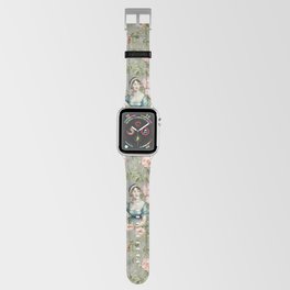 My Tribute to Jane Austen- Jane Austen And Redouté Roses  Apple Watch Band