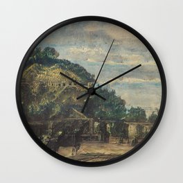 View of the hill from the riding school  Wall Clock