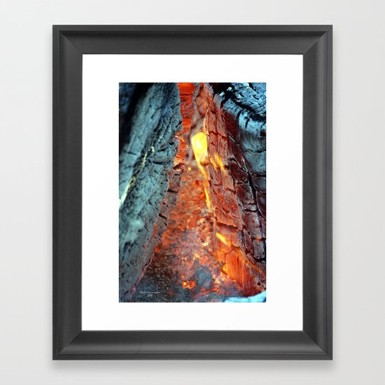 Burning Logs Framed Art Print