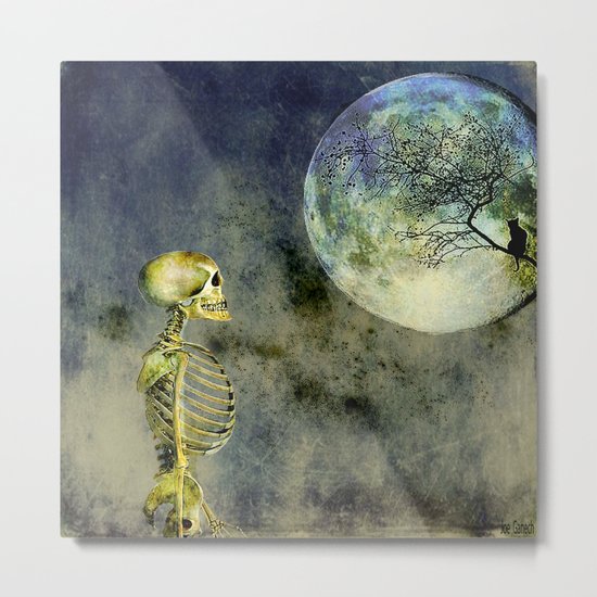 Skeleton in clear of the moon Metal Print