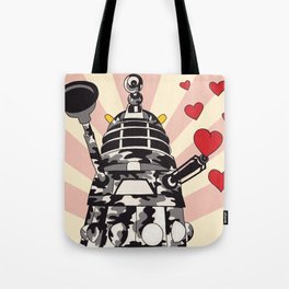 DalekLove Tote Bag | Exterpiness, Doctor, Digital, Pink, Valentine, Exterminate, Tardis, Black And White, Graphicdesign, Typography 