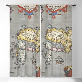 Map of Japan - Ortelius - 1603 Vintage pictorial map Blackout Curtain