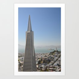 TransAmerica Building, Coit Tower and Alcatraz Art Print | Landscape, Photo, Architecture 