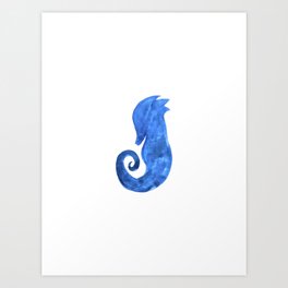 Watercolor seahorse Art Print