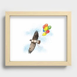 Hawk on his way to a party | Color Recessed Framed Print