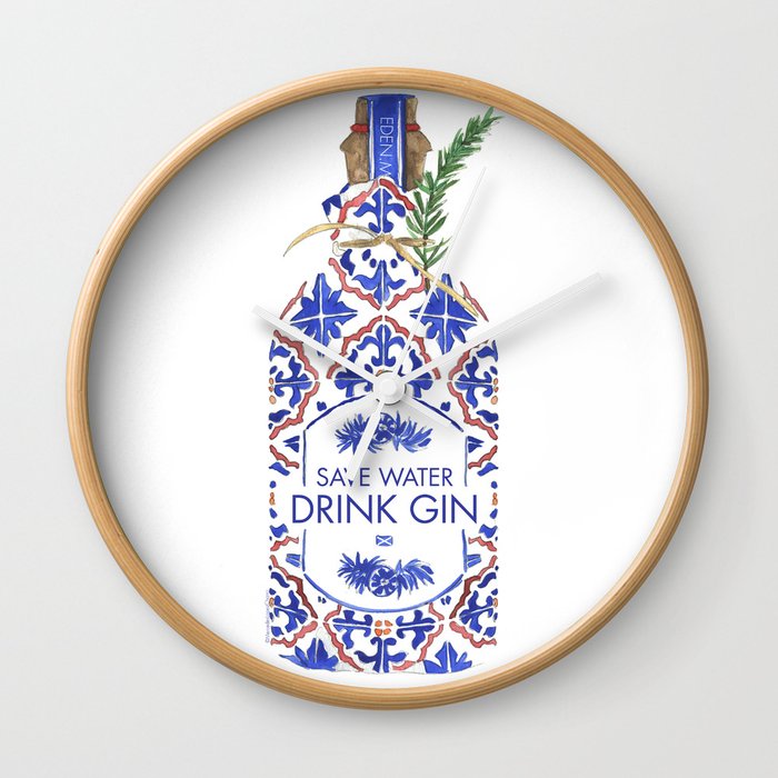 Save Water Drink Gin Wall Clock