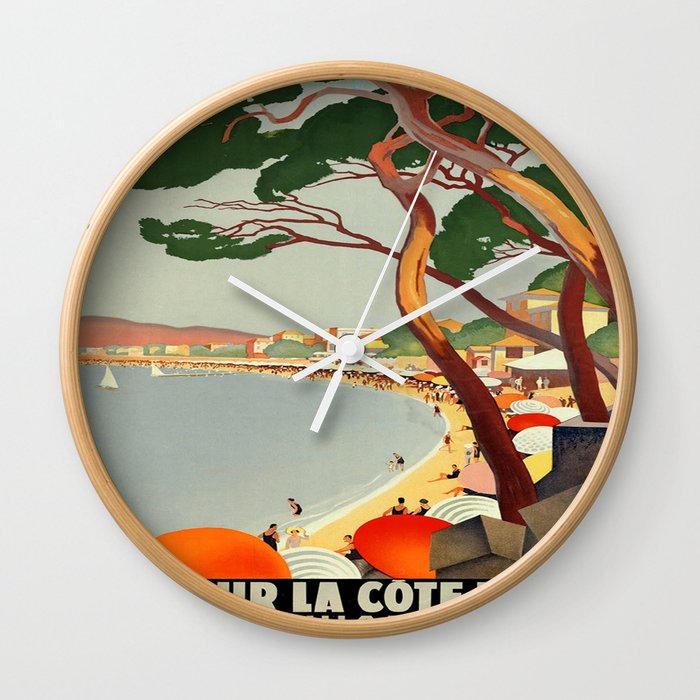 Vintage poster - Cote D'Azur, France Wall Clock