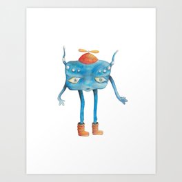 Little Alien Pi Art Print | Cute, Alien, Pastel, Creatures, Illustration, Space, Nursery, Fineart, Sciencefiction, Scifi 