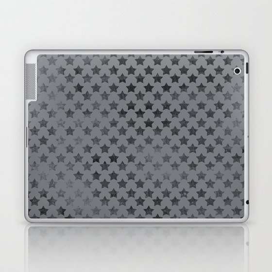 Grey black retro stars Laptop & iPad Skin