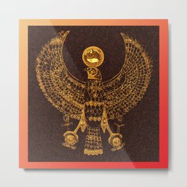 EGYPTIAN GOD HORUS Metal Print | Graphicdesign, Symbol, Figurative, Deity, Bird, Egyptian, Falcon, Digital, Kingdom, Gold 