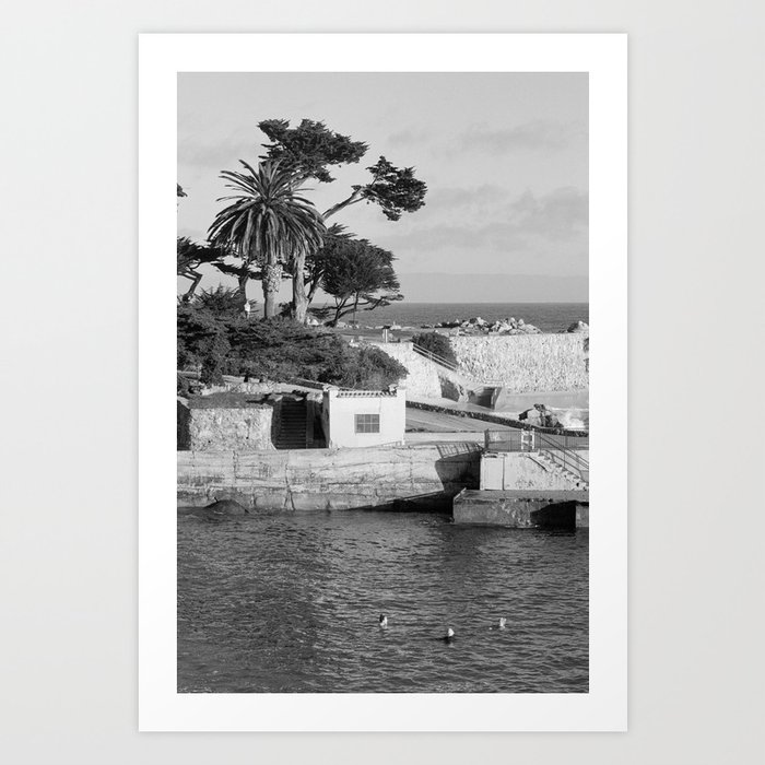 Monterey Bay California | Black and White Art Print