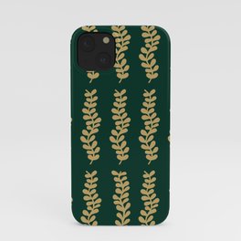 Golden Vines on Emerald Green iPhone Case