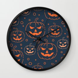 Pumpkin Halloween Background Wall Clock
