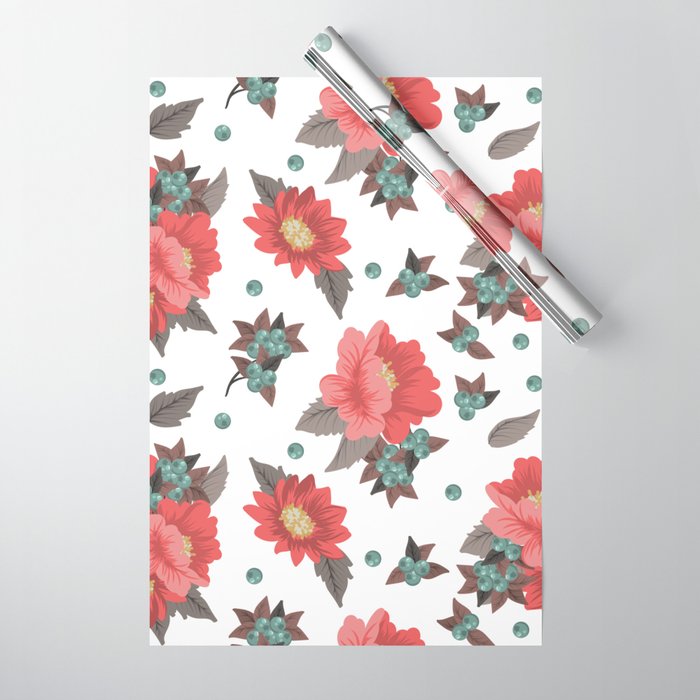 Flower with seamless pattern floral Wrapping Paper