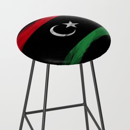 Libya flag brush stroke, national flag Bar Stool