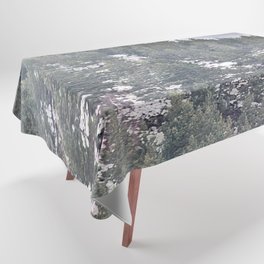Scottish Pine Forest After Spring Snow in I Art and Afterglow  Tablecloth