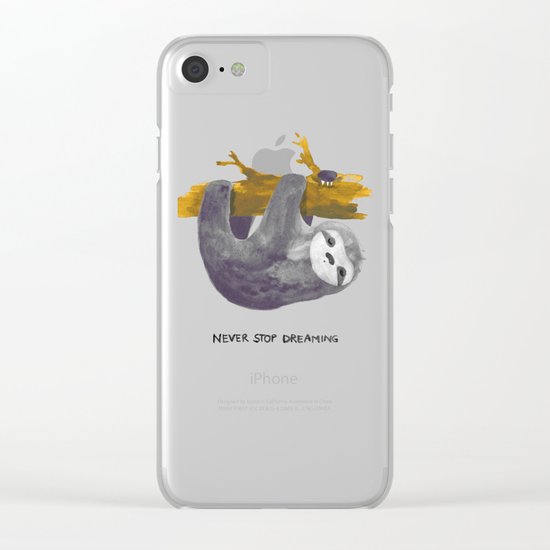 Never stop dreaming Clear iPhone Case