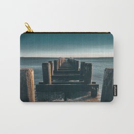 Wooden piers and seagulls on a peaceful morning with calm ocean Carry-All Pouch