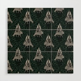 Gray Wolf in the Mountains  Wood Wall Art