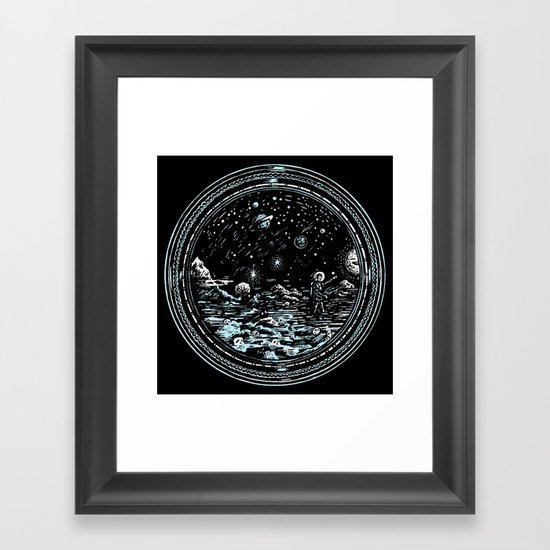 Miniature Circle Landscape 2: Astronausea.. Framed Art Print