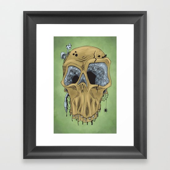 Weathered Skull Framed Art Print