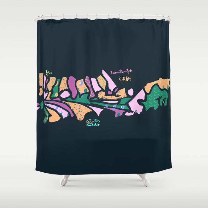 Tropical Urban Shower Curtain