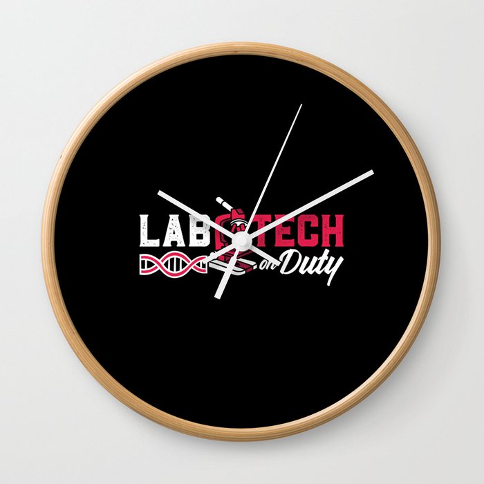Lab Tech On Duty Laboratory Technician Science Wall Clock